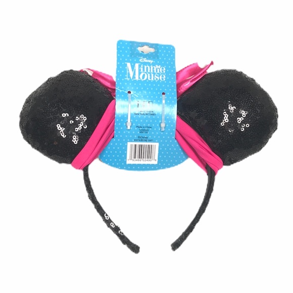 Minnie Mouse Disney Ears with Pink Bow Black - Picture 2 of 3